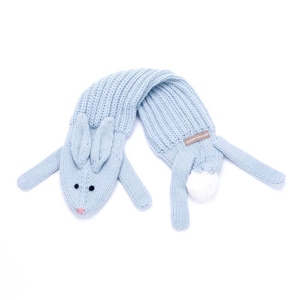 Peppercorn Kids - Wholesale Scarf - Kids - Cozy Soft Bunny Scarf  ( Snap Closure)  - Sky Blue1