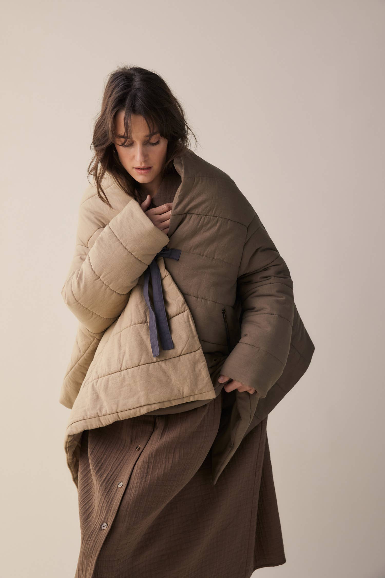 Bronze Grey Blanket quilt jacket for wholesale on Faire4