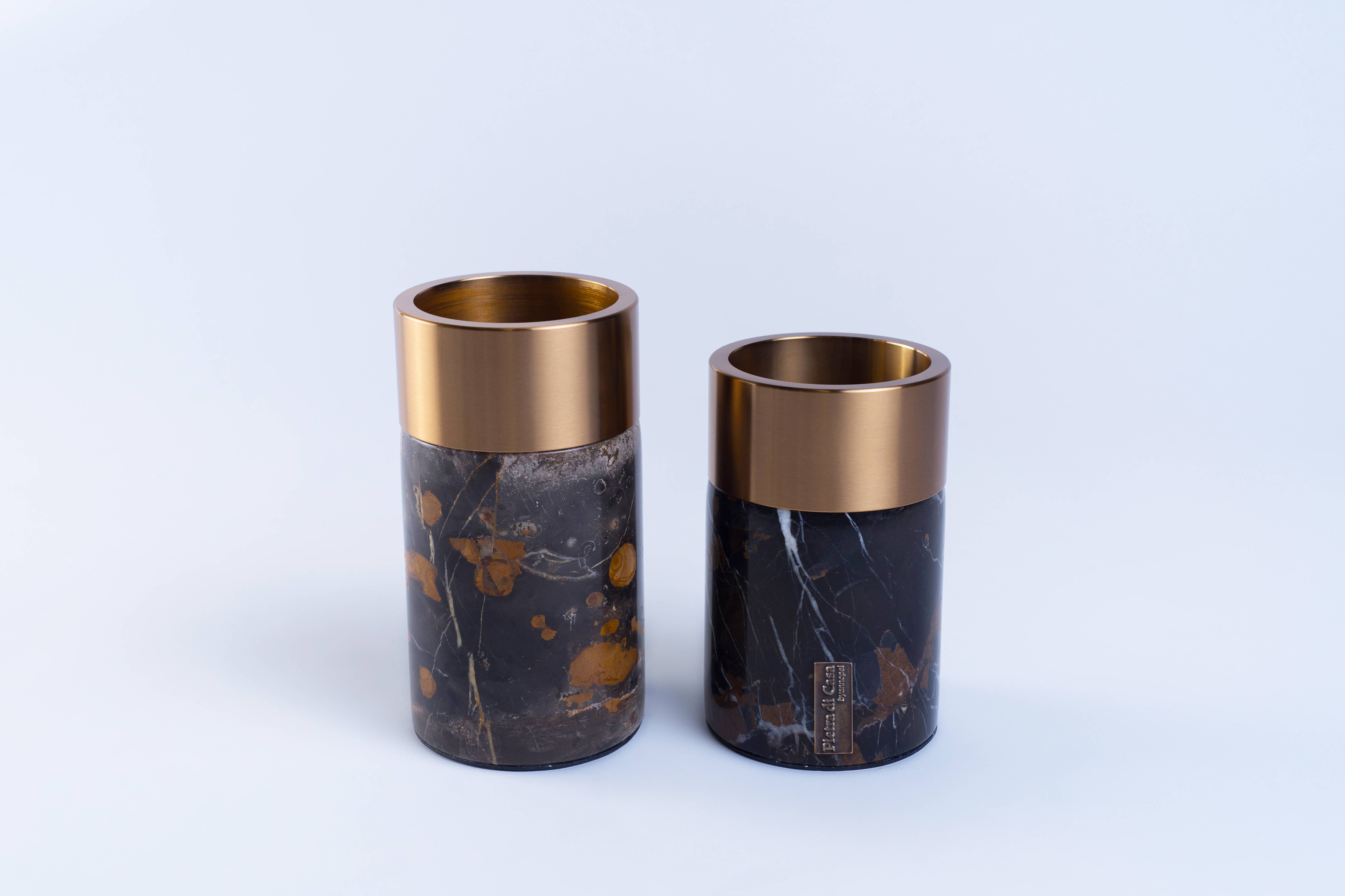 PIETRA DI CASA - Wholesale Decorative Jar - PAIPU Marble Jar | Black and Gold | Handmade3