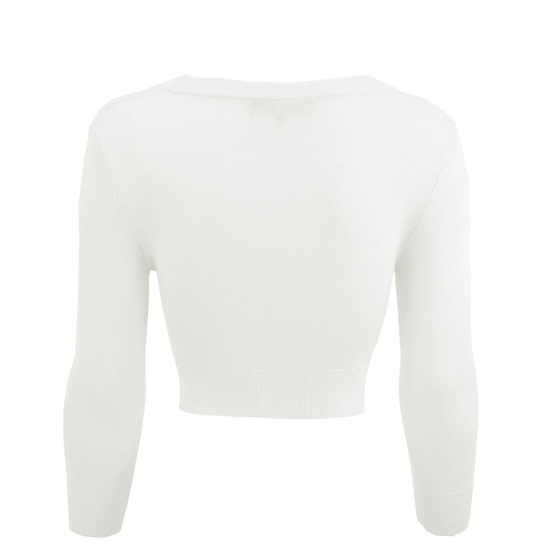 Mak - Wholesale Cardigan - Women's - Cropped Bolero 3/4 Sleeve V-Neck PLUS size Cardigan CO129PL109