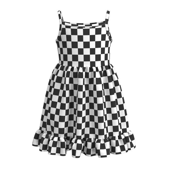 Little Trendy - Wholesale Dress - Kids - Girls daily suspender plaid ruffle dress