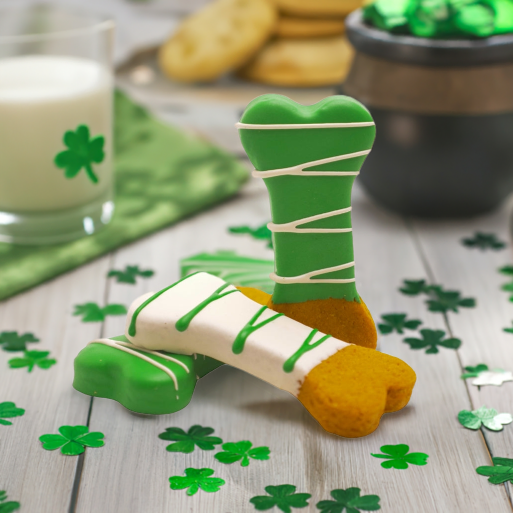 fetch! Dog Treats - Wholesale Pet Biscuit - Dog - Dipped Peanut Butter Bones | Lucky | Dog Treats | St. Paddys0