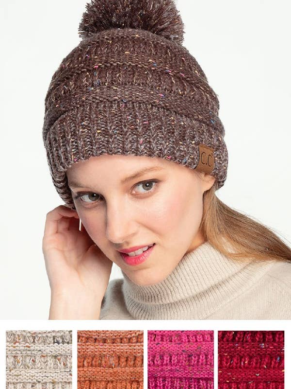 CC Pom Pom With Confetti Beanie for wholesale by Suzie Q USA
