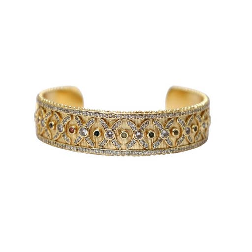 DIAPERIS - Wholesale Cuff Bracelet - CORFOU GOLD BRACELET/ TOURMALINES1