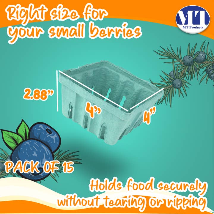 MT Products - Wholesale Fruit Basket - MT Products Green Vented Produce Berry Basket10