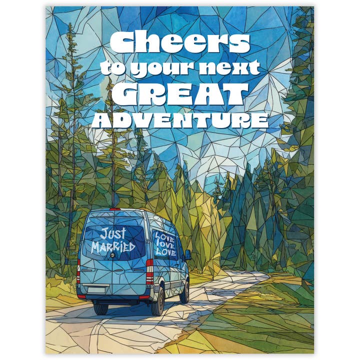 Prochaine Grande Aventure - Carte de Mariage Recyclée pour Amateurs de Plein Air pour la vente par Waterknot
