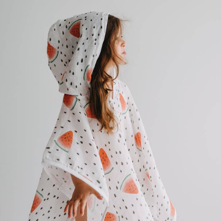 Baby Bath Towel Muslin Hooded Poncho - Watermelon for wholesale by GEOPLE HOME & BABY