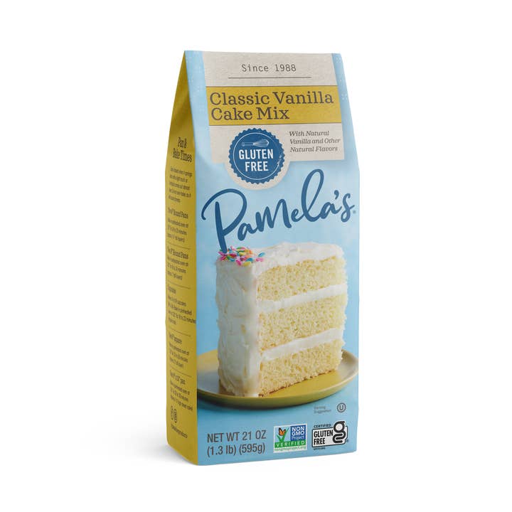 Pamela's Classic Vanilla Cake Mix, 21 oz for wholesale by Ancient Harvest and Pamela's
