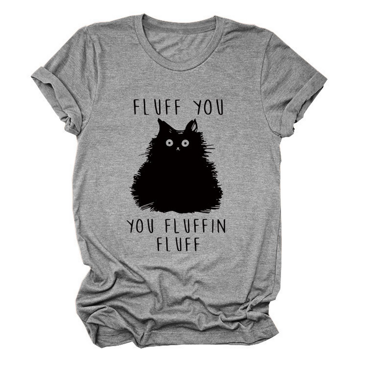 ACCITY - Wholesale Screen Printed T-Shirt - Women's - Women’s Graphic Tee – Fluff You Cat Print_CWTTSL05102