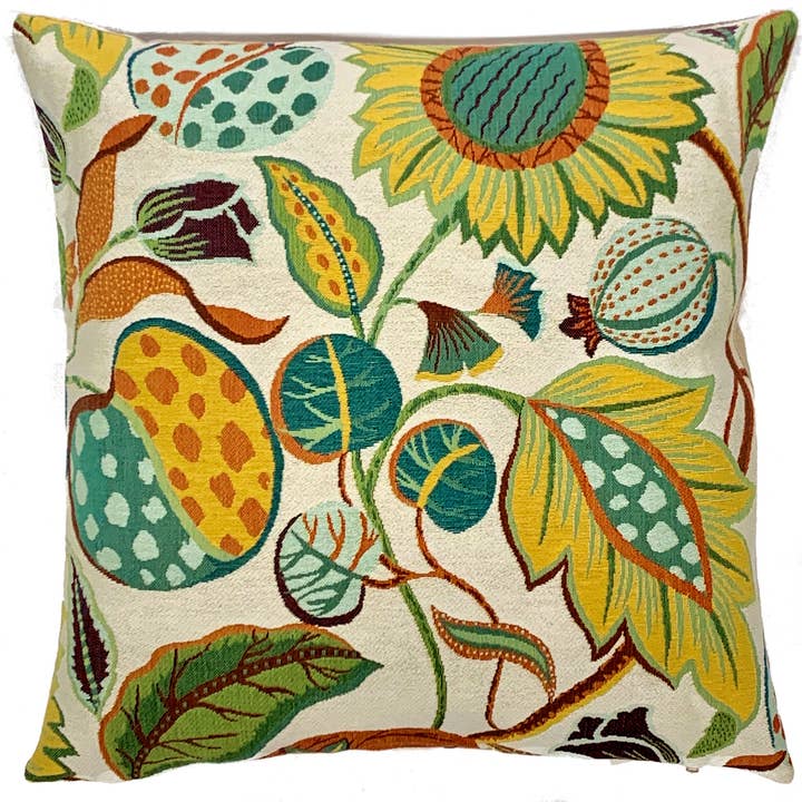 Floral Pillow Cover - French Decor - Made in Belgium - Woven for wholesale by yapatkwa - art of the loom