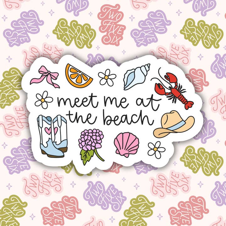 Sticker Rencontrez-moi à la plage pour la vente par 256 Craft Co