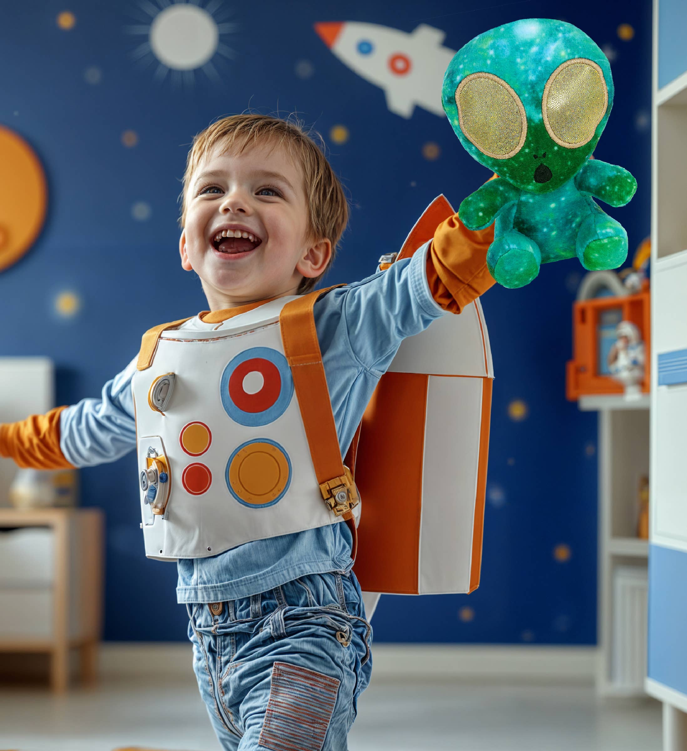 Cota Global - Wholesale Stuffed/Plush Toy - Kids & Baby - Snug-Mooshies Plush - Space Green Alien 6"6