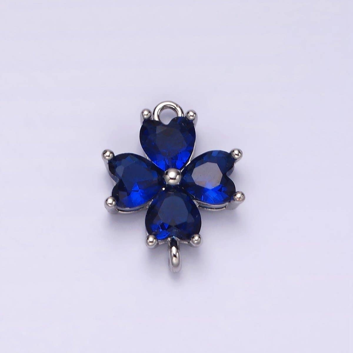 Aim Eternal - Venta al por mayor Abalorios/colgantes individuales - Conector de Flor de Pétalo de Corazón con Circonitas en Azul Bebé, Verde Azulado, Azul, Menta, Verde, Azul Oscuro, Fucsia Relleno de Oro de 14K en Oro y Plata | G-203 - G-21612