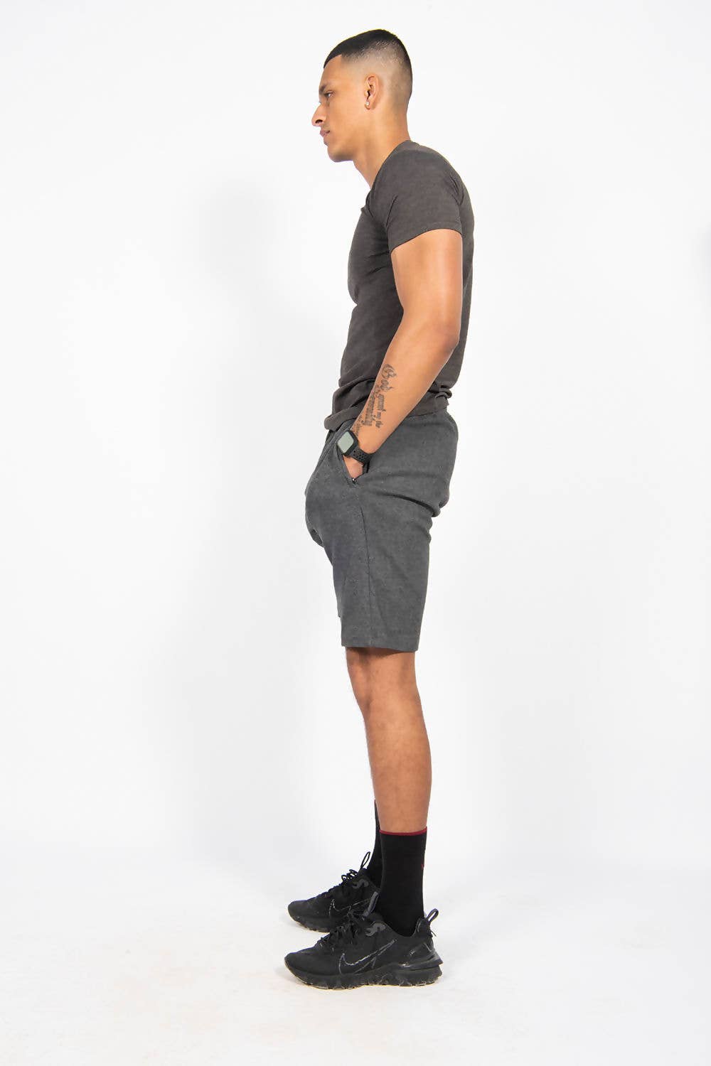 J5FASHION – wholesale T-shirt – men's – Charcoal Marl Muscle Fit Tee2