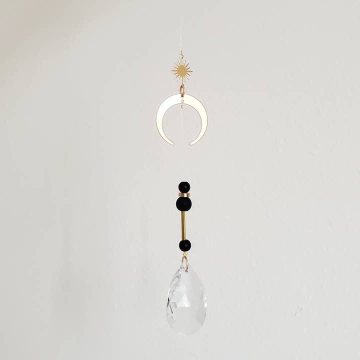Zoerb & Co - Wholesale Suncatcher - Suncatcher | Matte Black and Brass Teardrop0
