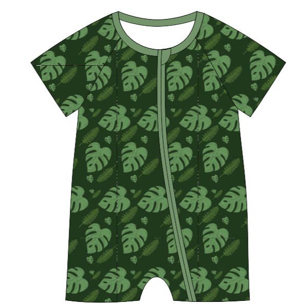 Into The Jungle Bamboo Short Romper for wholesale by Eazy Living Baby Co