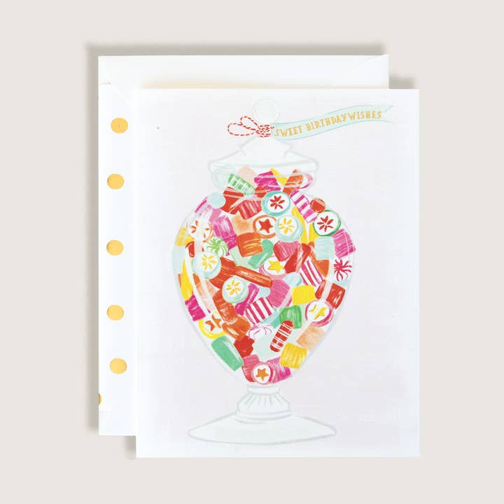 Sweet Happy Birthday Candy Wishes Greeting Card for wholesale by The First Snow