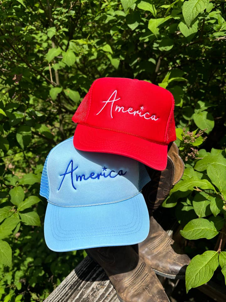 Boné Trucker Bordado América por atacado de The Vaulty