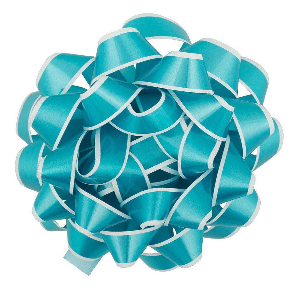 JAM PAPER - Wholesale Bow - Gift Wrapping - Gift Bows, Medium, 5 1/2 Diameter, Blue w/ White Edge, 1PK0