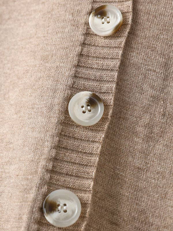 Sheer Trend – Engroshandel Top- og buksesæt (IKKE Loungewear) - Dame – Afslappede løse ensfarvede cardigantoppe med V-hals og harembukser sæt i to dele9