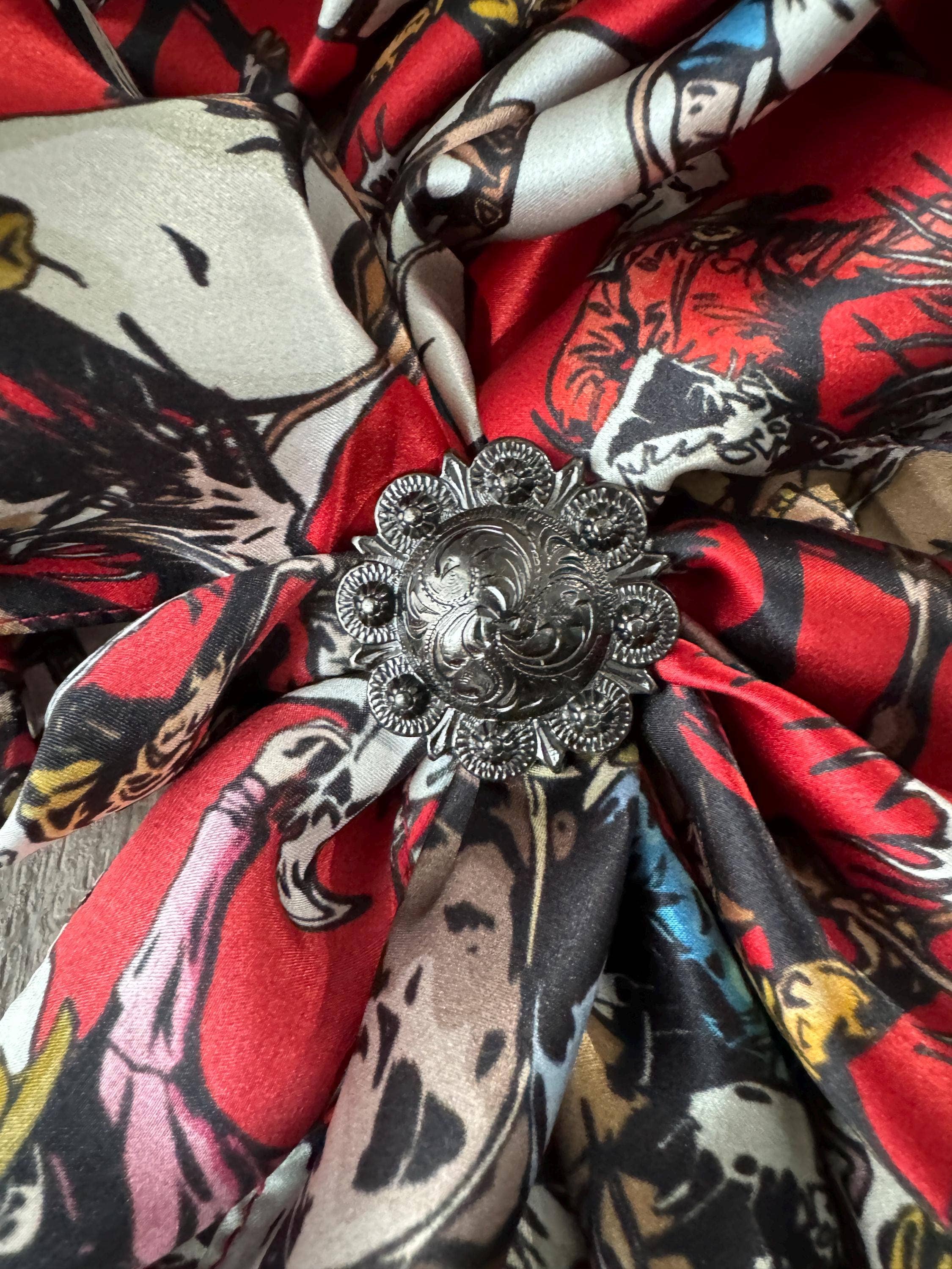 Double B Wild Rags - Wholesale Scarf - Women's - 100% Silk Wild Rag Roughstock Riders Saddle Bronc Bareback Bull rider on Red neck scarf by Double B Wild Rags3