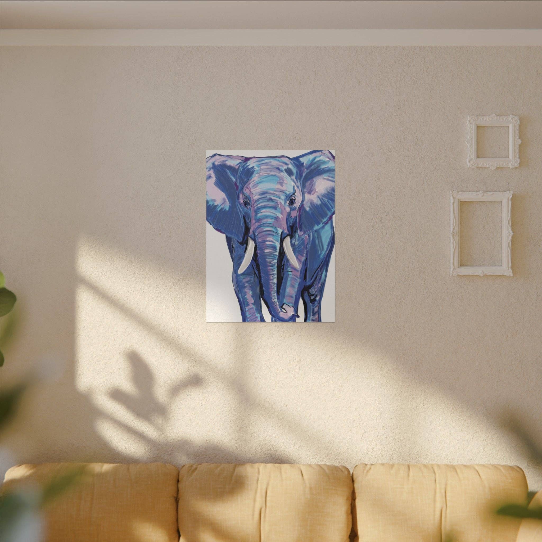 Blue Cava - Wholesale Art Print - Blue and Pink Elephant Canvas Art - Colorful Elephant Wall Décor22