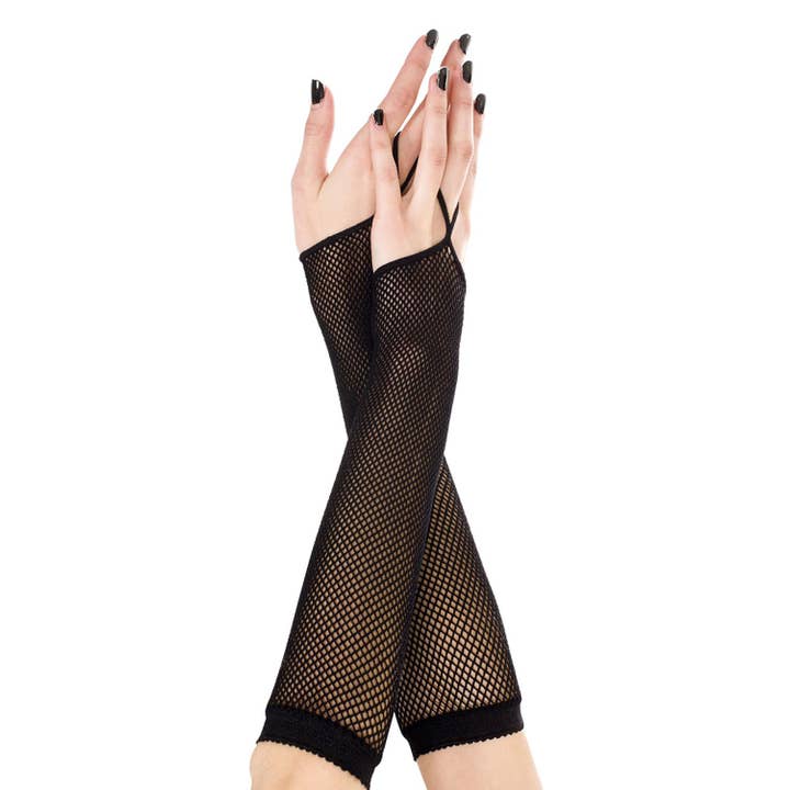 Lingerie Mart - Wholesale Arm Warmers - Women's - Music Legs Finger Loop Fishnet Arm Warmer ML430