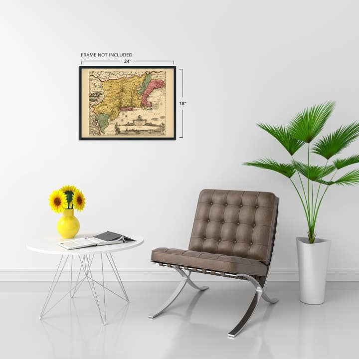 Historic Prints - Wholesale Map - 1690 Eastern United States Map - Vintage Wall Map of New England - New Netherland History Map - Old Map of New Amsterdam New York City Wall Art Poster4