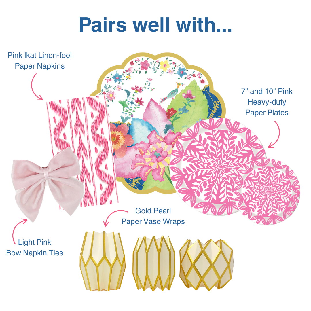 Lucy Grymes Designs – Engroshandel Engangdækkeserviet – Tobaksløv papirdug med bølget kant | Sæt med 24 stk.2