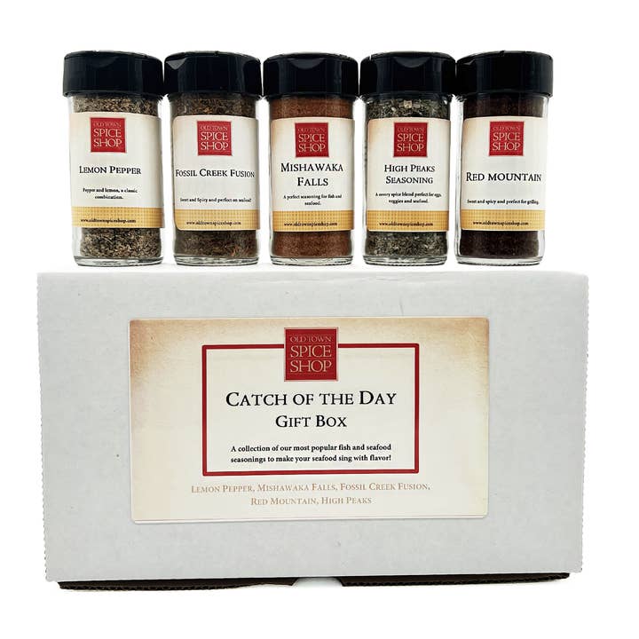 Catch of the Day Fish and Seafood Seasonings Gift Box for wholesale by Old Town Spice Shop
