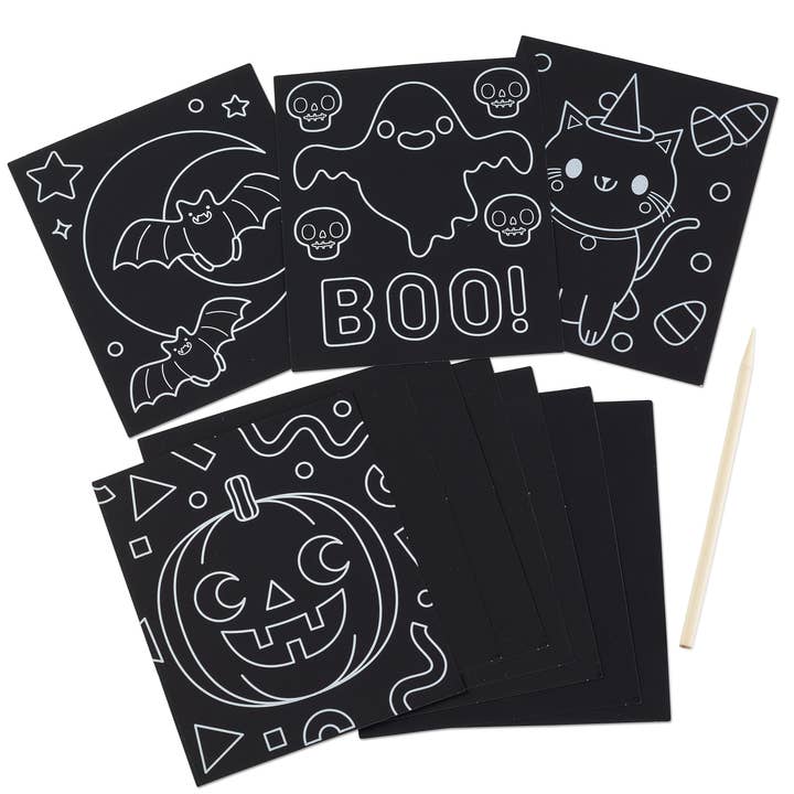 Kid Made Modern - Wholesale DIY Craft Kit - Kids - Mini Maker Kit - Halloween Scratch Art1