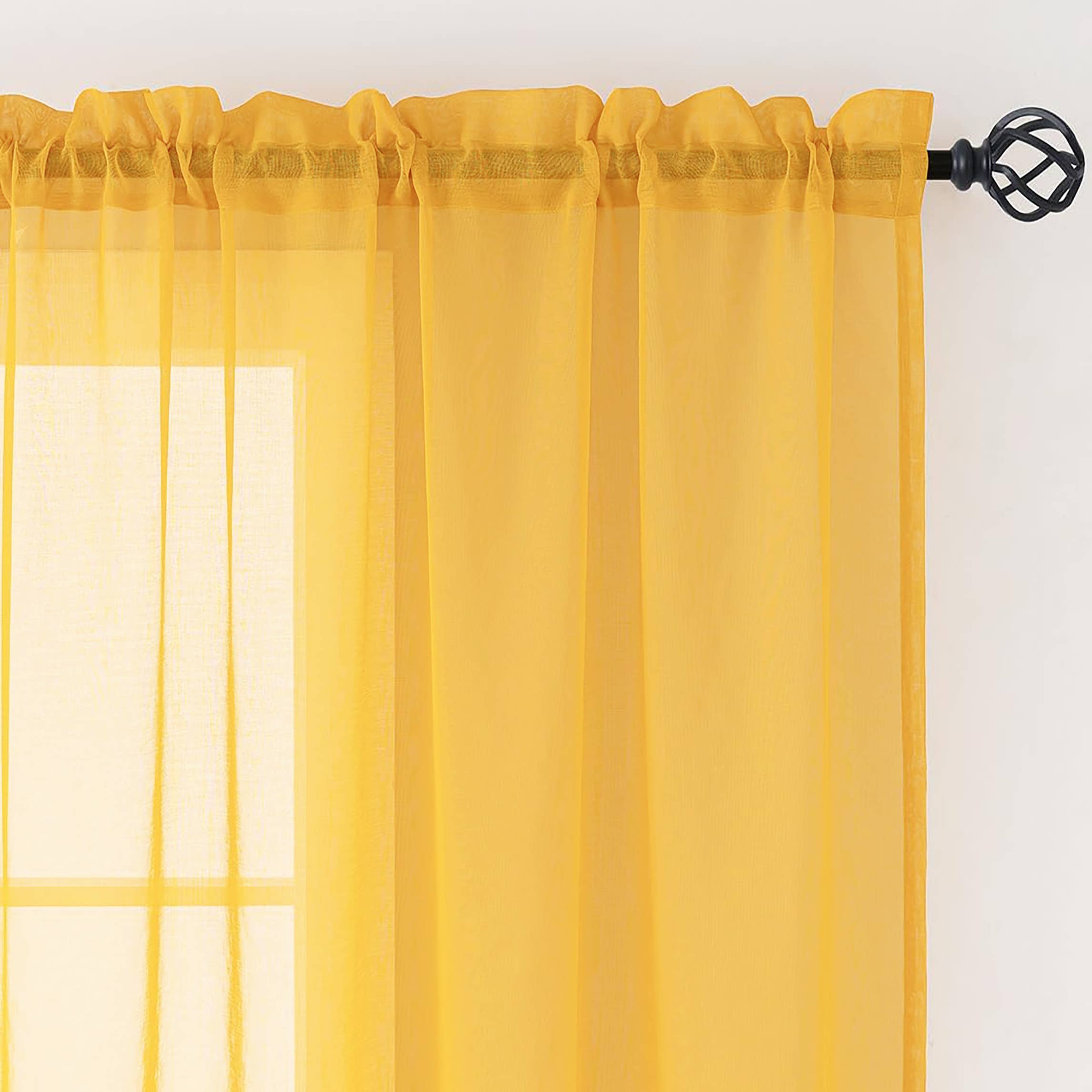 home mart goods - Wholesale Curtain - 84" Long, 2 Panels - Sheer Window Rod Pocket Curtain Set31