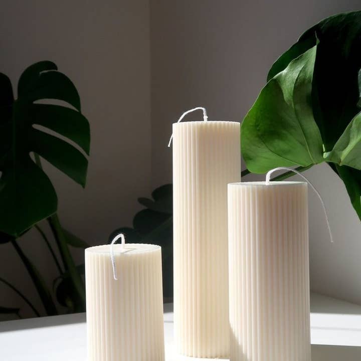Vive Candles – wholesale Pillar candle – Ribbed Pillar Candles