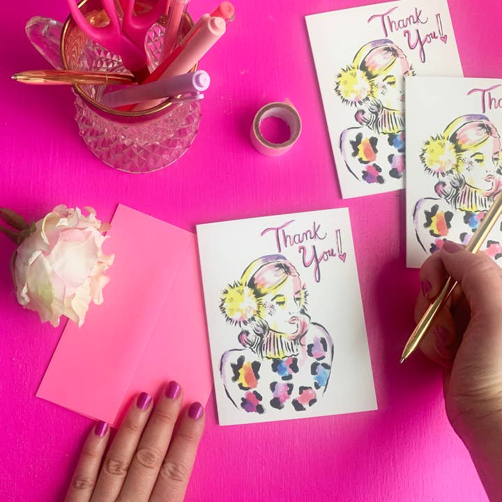 Thank You Greeting Card | Watercolor Thank you Card for wholesale by Lacee Swan