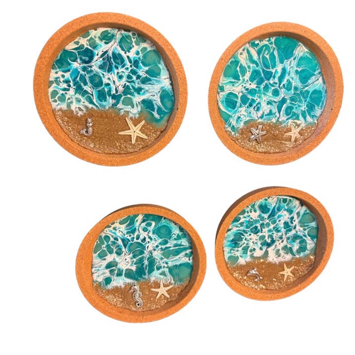 Wave Makers - Wholesale Coasters - Ocean Seascape Cork Coaster4