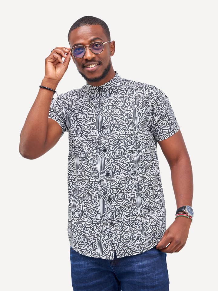 KaliShirts: Black & White KK Print for wholesale by Kitu Kali