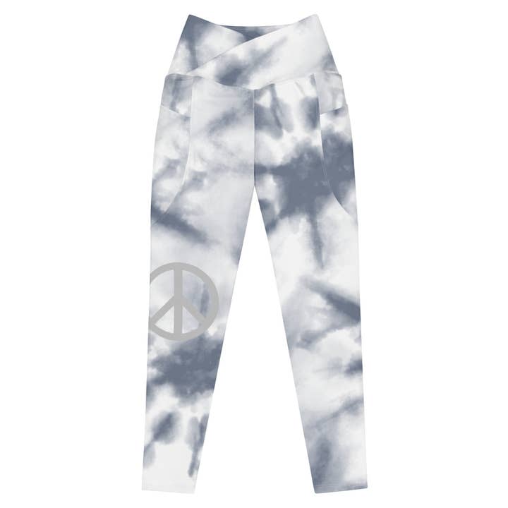 Groovin Wear Black & White Tie-Dye Leggings with 2 Pockets for wholesale by Groovin Wear