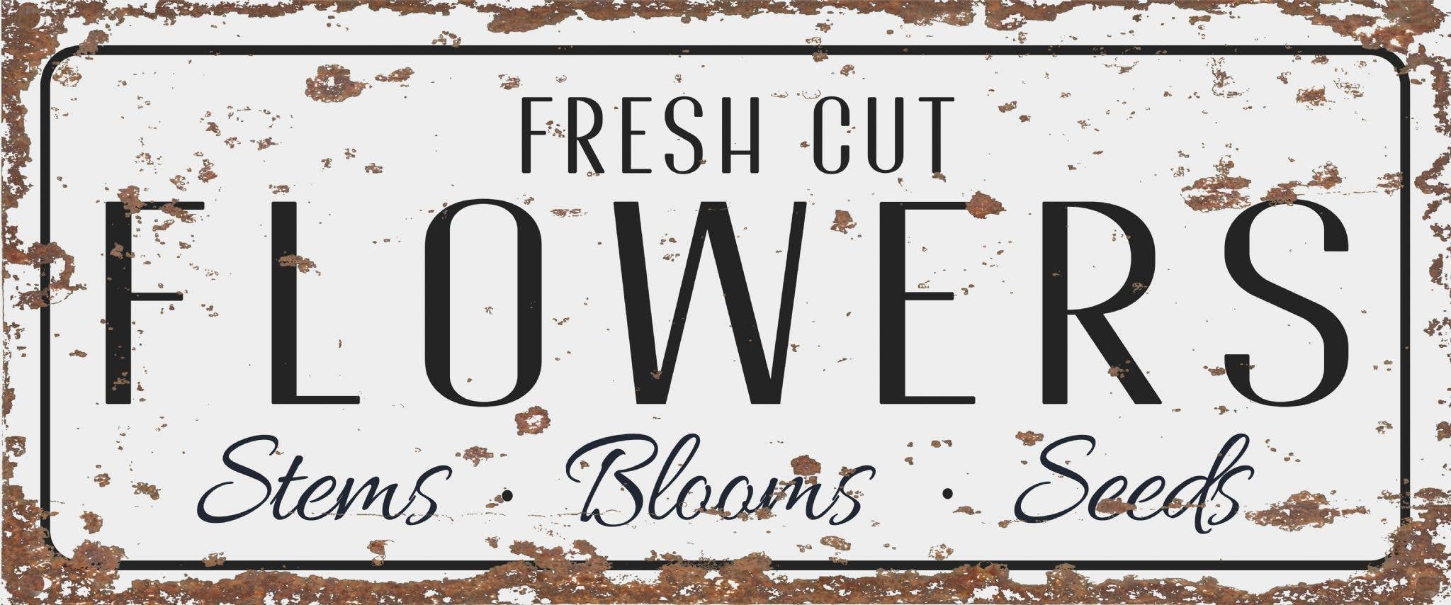 The British Metal Signs Company - Vendita all'ingrosso Cartelli - Insegna Vintage in Metallo con Scritta 'Fresh Cut Flowers' per Cucina0