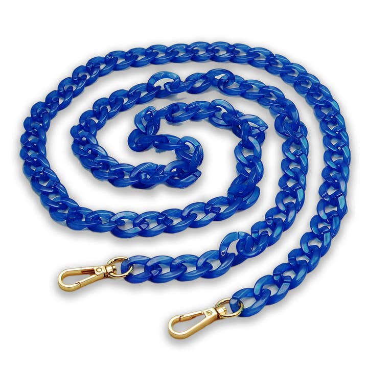 Bright Blue Acrílico Chain Bracelete Cruzada por atacado de Betsy Dare