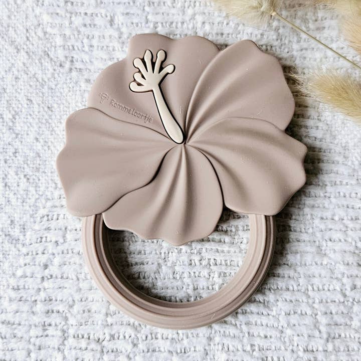 Rammelaartje - Wholesale Teether (Not Clip-On) - Baby - Hibiscus Silicone Teether - Sand0