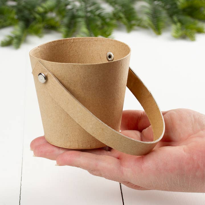 Factory Direct Craft - Wholesale Basket - Round Paper Mache Basket with Handle 2