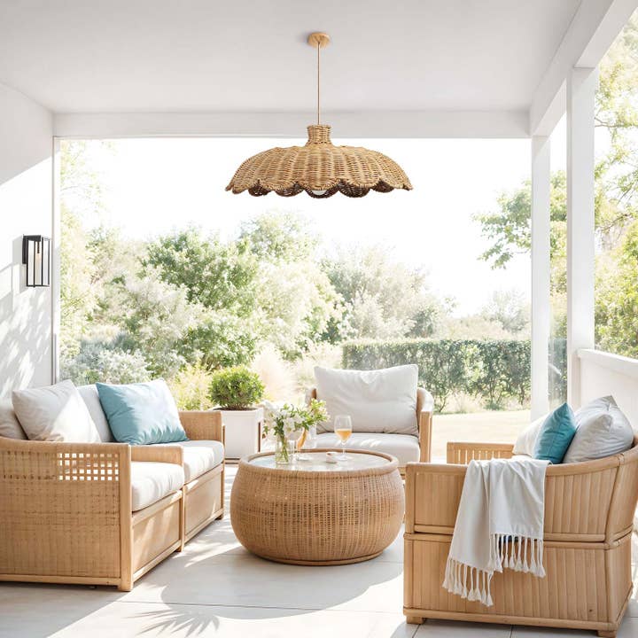 Rowabi - Wholesale Chandelier/Hanging Light - Outdoor Aurelia Rattan Pendant Light1
