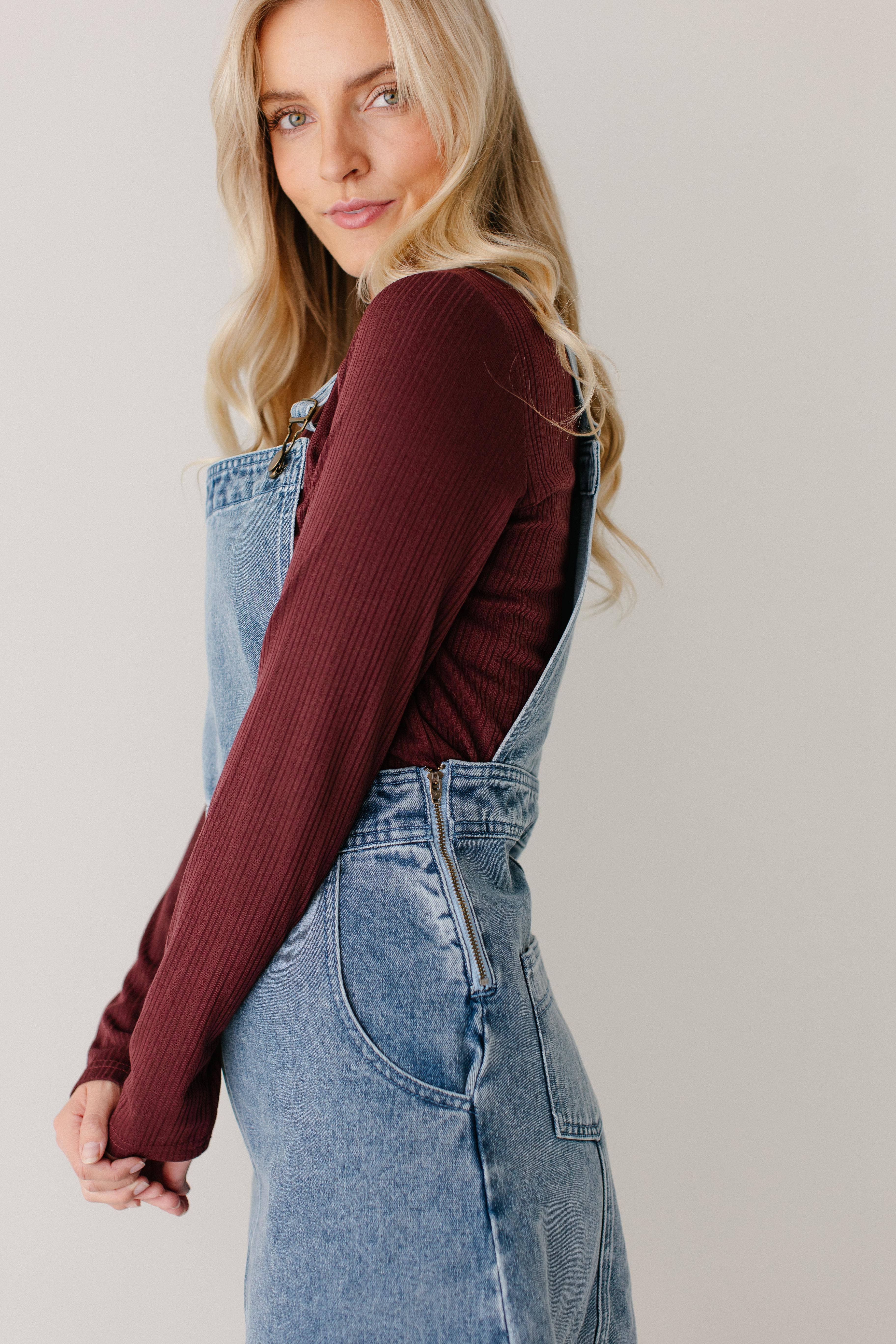 Vintage Wash 'Bailey' Denim Overall Dress for wholesale on Faire6