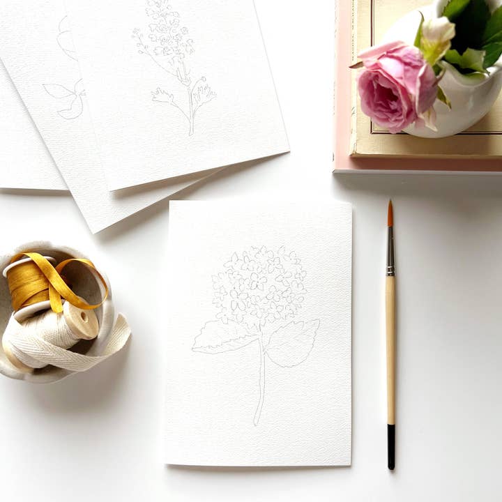 emily lex studio - Wholesale Stationery/Notecard Set - garden flowers paintable watercolor notecard set5