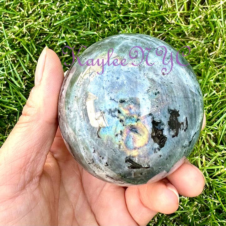 KayleeNYC – wholesale Spiritual stone/crystal – 4-8 Pcs Natural Sunset Labradorite Sphere Crystal Ball