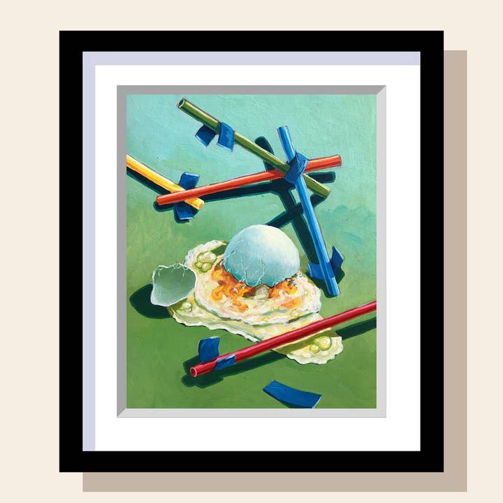 Konsttryck av utmaningen med sprucken äggdroppe för wholesale av Painting With James