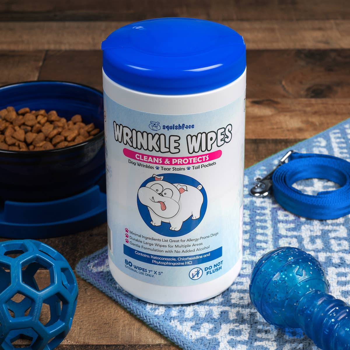 Squishface - Wholesale Pet Grooming Aid - Dog - Squishface Wrinkle Wipes 5”x7” Dog Wipes with Chlorhexidine6