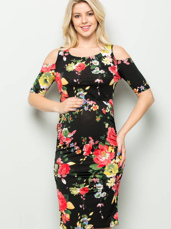 Ingrid Floral Bodycon Dress for wholesale by My Bump