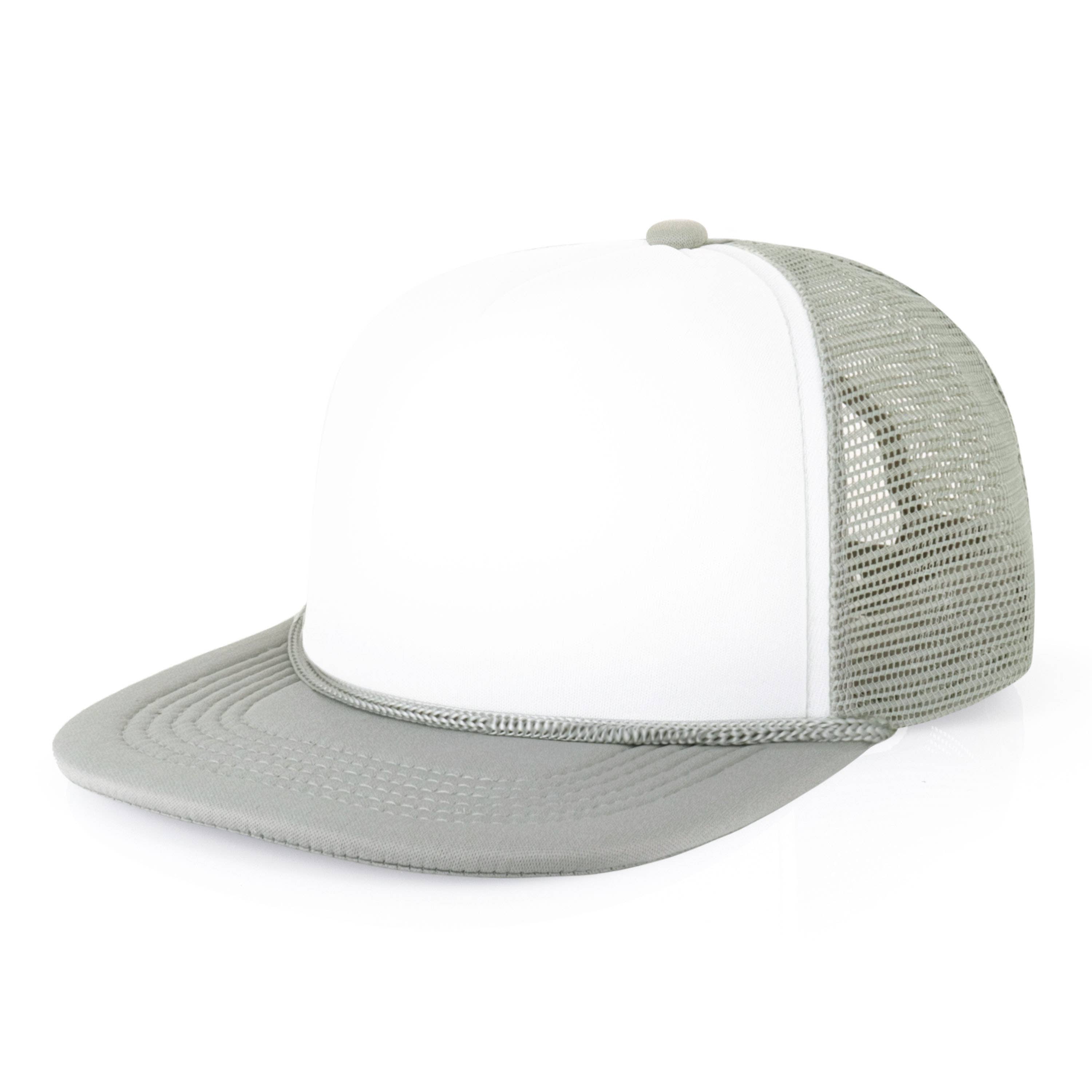 ChoKoLids - Wholesale Trucker Hat - Men's - CHOK.LIDS Plain Two-tone Foam Trucker Flat Bill Cap with Rop14