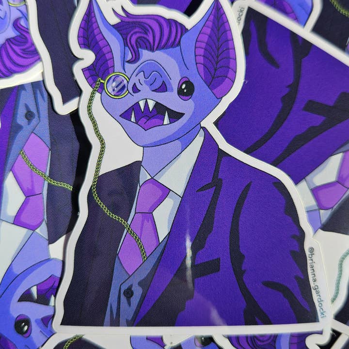 Professor Bat Sticker for wholesale by Brianna Gardocki Art